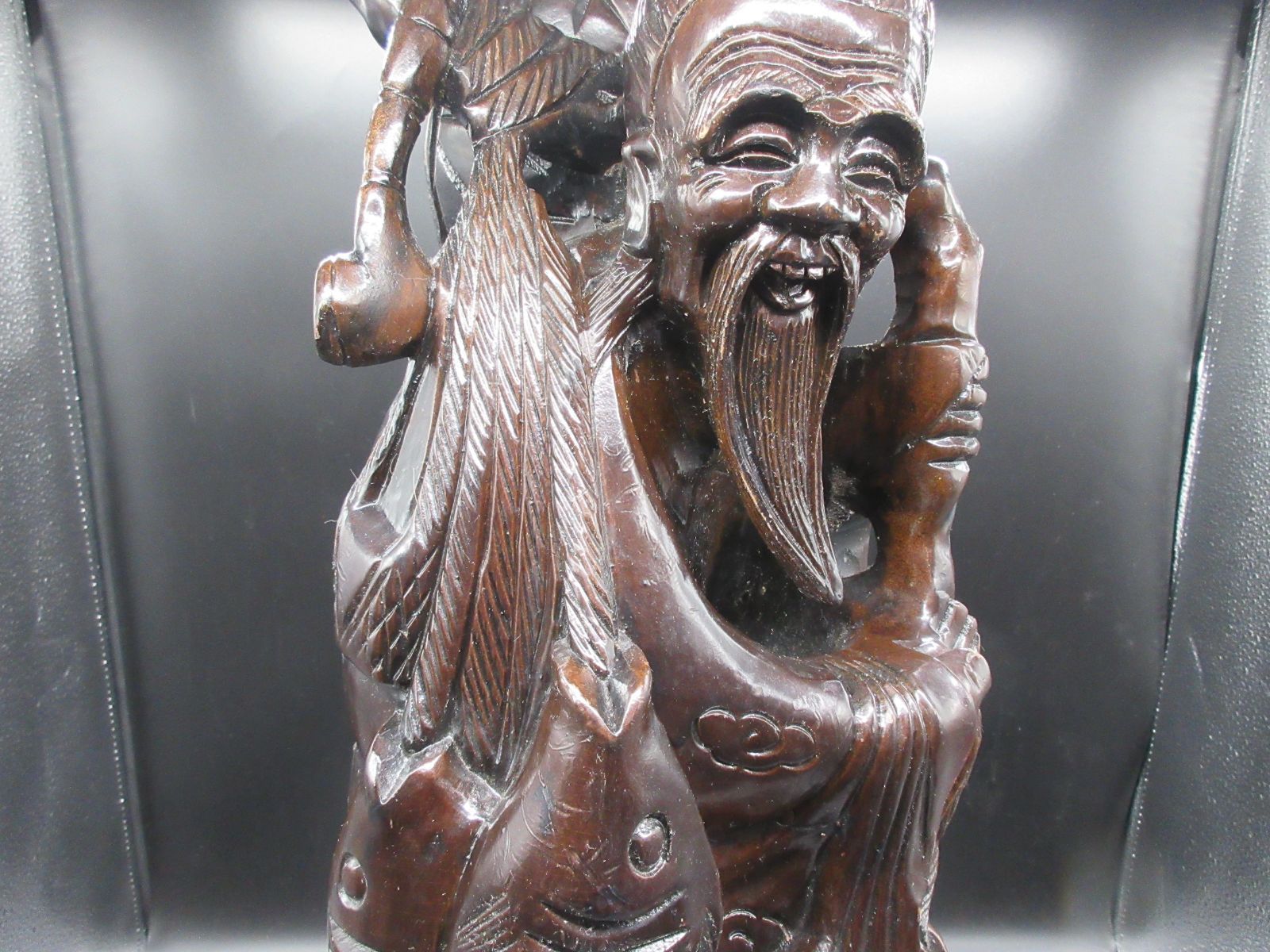 木彫 東南アジア 老人 釣り人