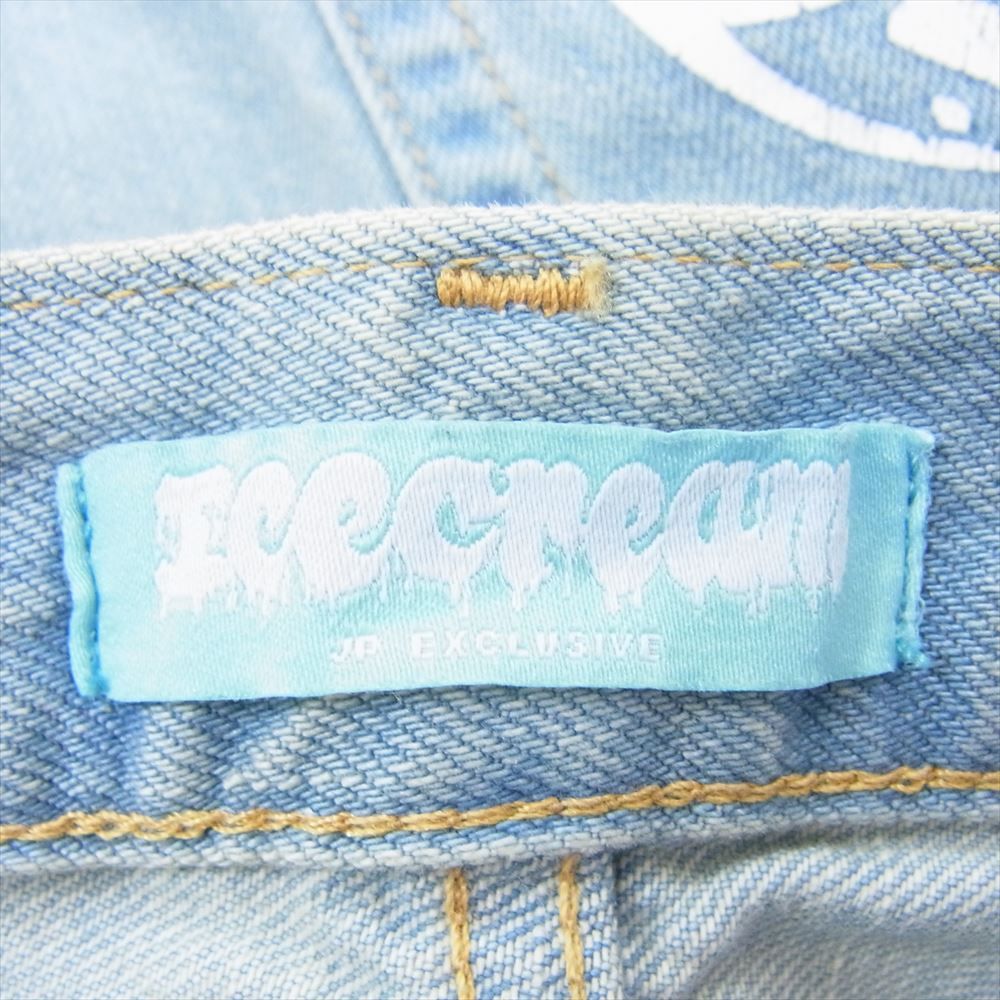 ICE CREAM アイスクリーム ICJP223P001 BBC WASHED DENIM PANTS ICE CREAM アイスクリーム ICJP223P001 BBC WASHED DENIM PANTS