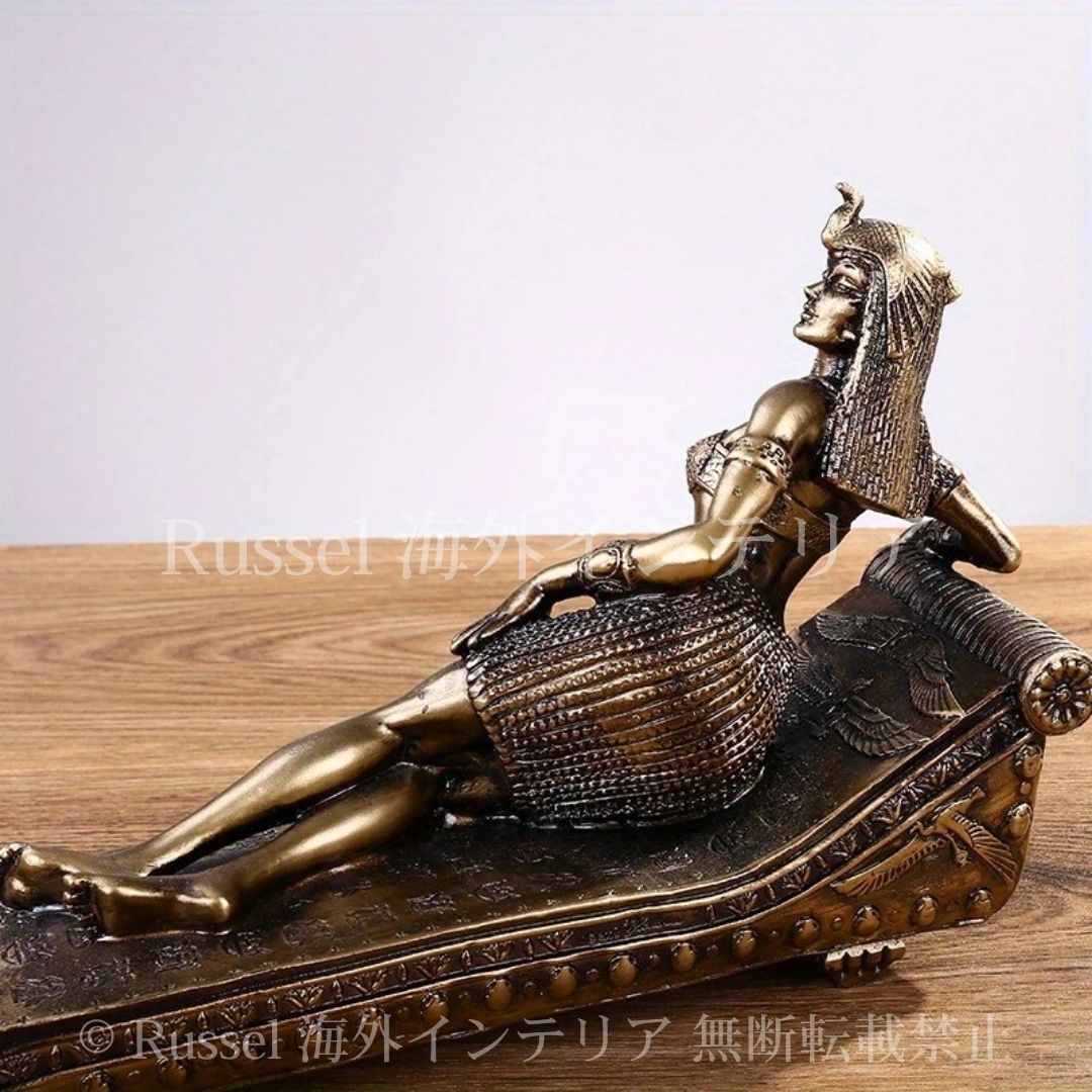 オブジェ 置物 クレオパトラ像 アンティーク調 ブロンズ 彫刻 古代