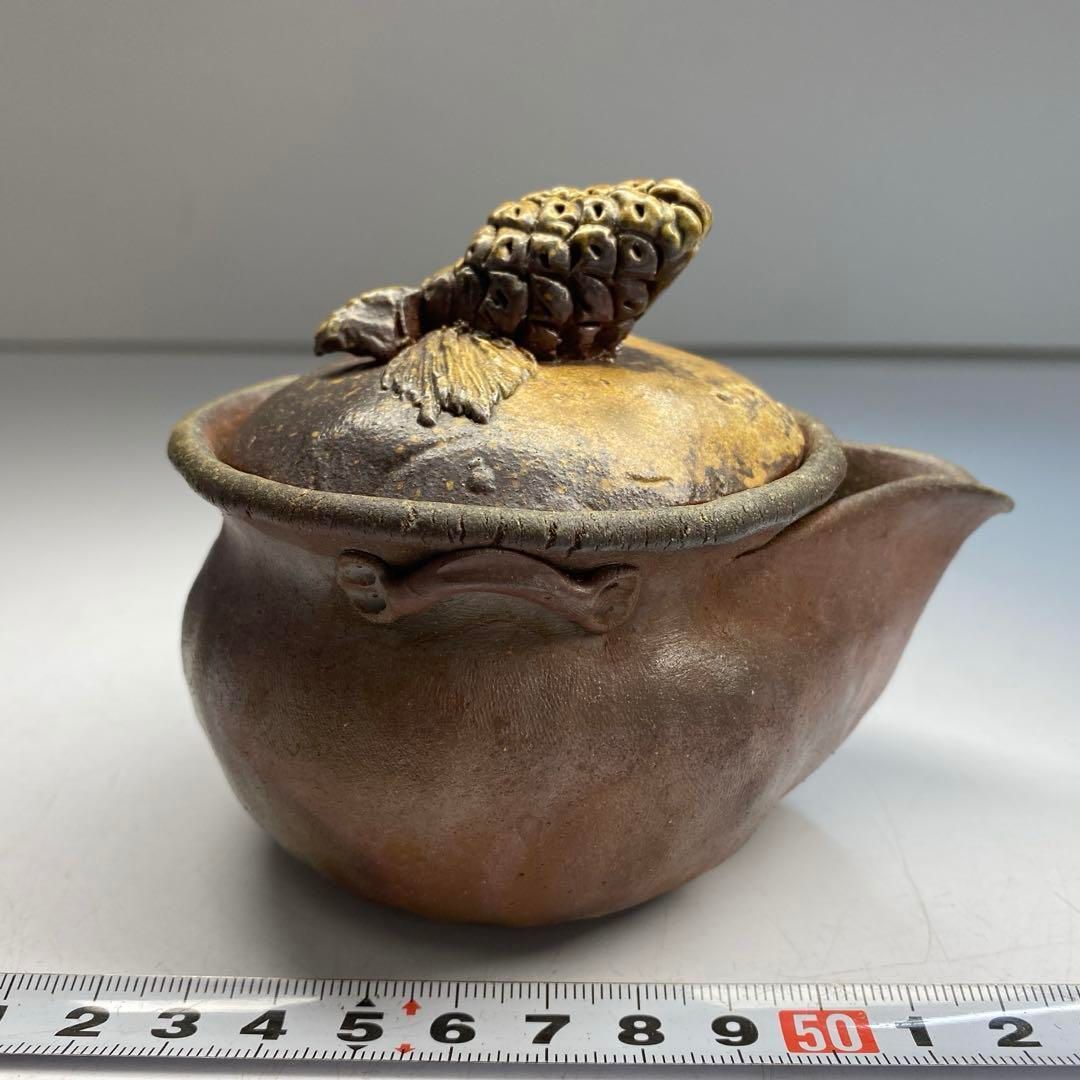  備前在銘 宝瓶 横幅約11㎝ 東Y 6 0329 トヒト 急須 日本茶用品 茶器