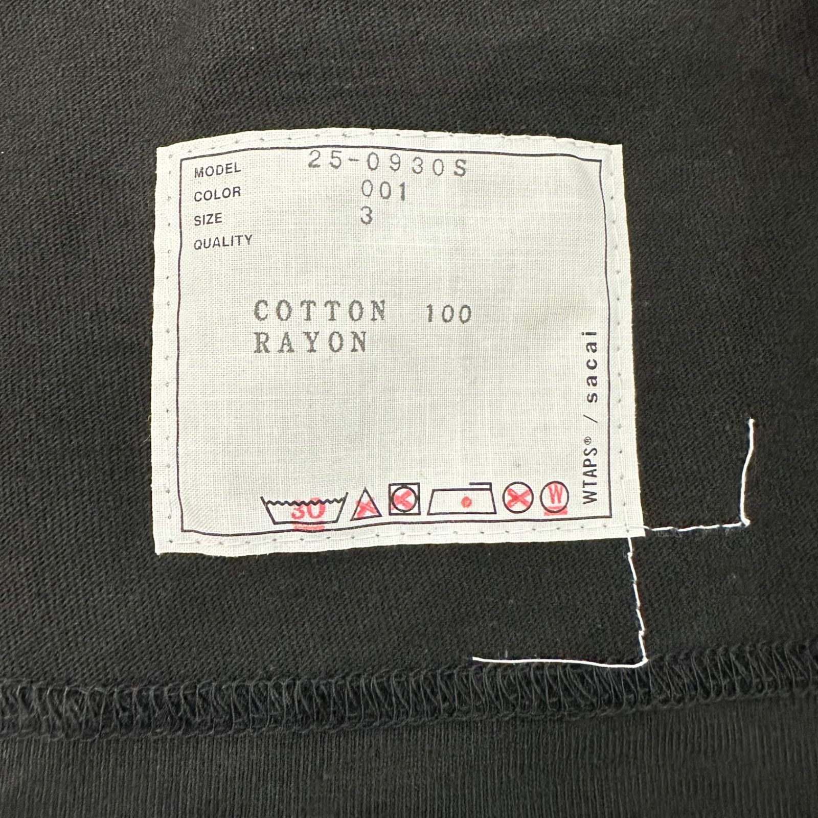 WTAPS x sacai Embroidery T-Shirt 02 / SS / Cotton WTAPS x sacai Embroidery T-Shirt 02 / SS / Cotton