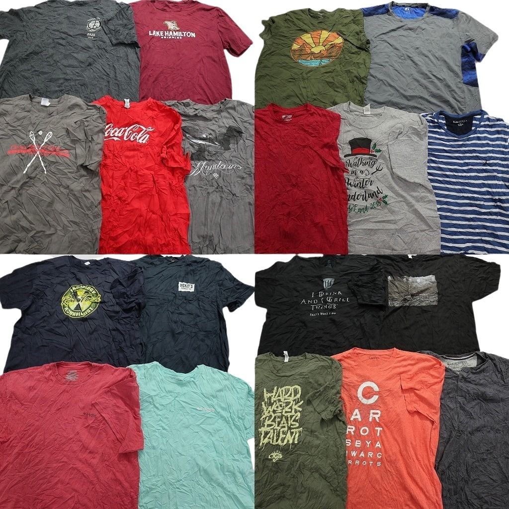 古着卸 まとめ売り カラーmix プリント 半袖Tシャツ 19枚セット (メンズ XL /2XL ) コロンビア ノーティカ ボーダー柄 コカ・コーラ MS3547