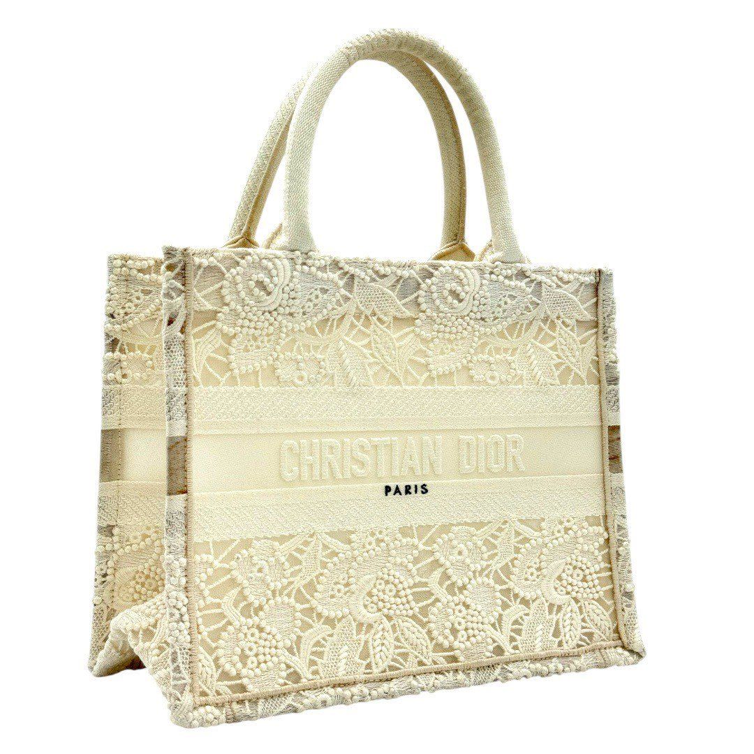 極美品】DIOR ディオール マクラメレース ブックトート スモール