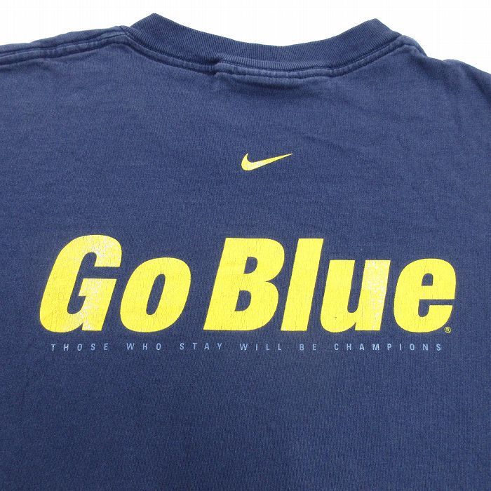 NIKE アメフト　シャツ　フットボール　XL ネイビー　透け　古着 80s USA製LOGO7 フットボールtシャツ サイズXL ネイビー