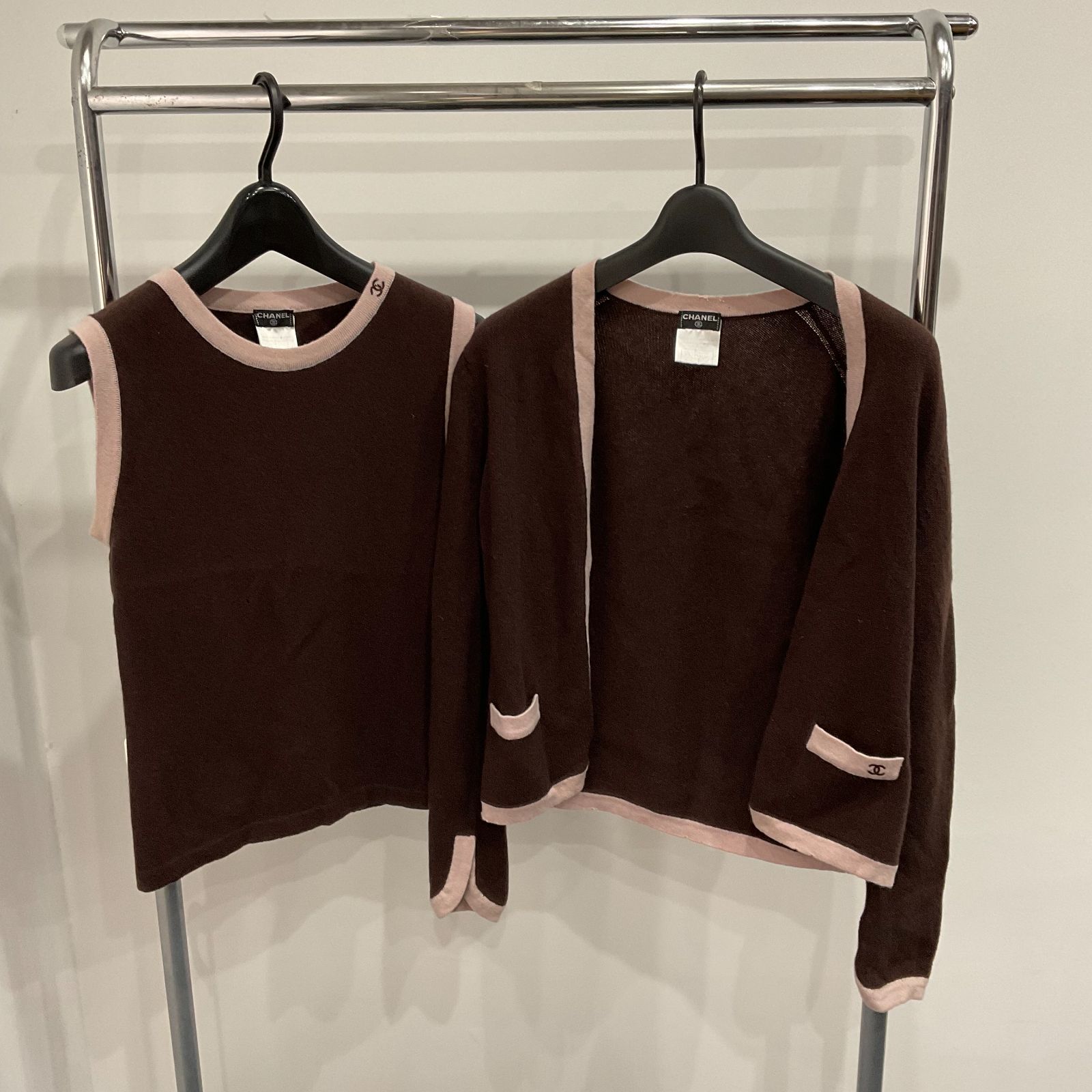 シャネルカシミアニットアンサンブル CHANEL☆シャネル☆カシミヤ☆ビンテージ☆ニット☆アンサンブル