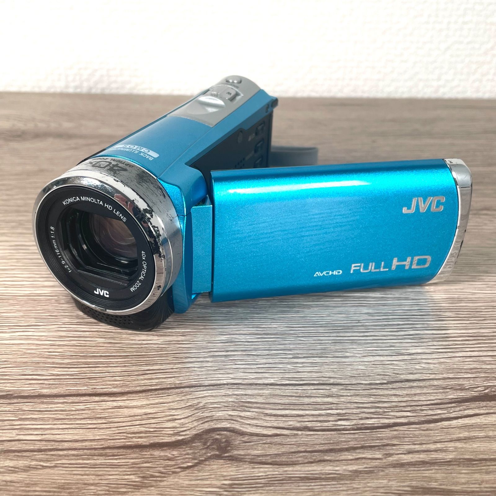 美品】JVC ハンディビデオカメラ【GZ-E600-Z】ブルー