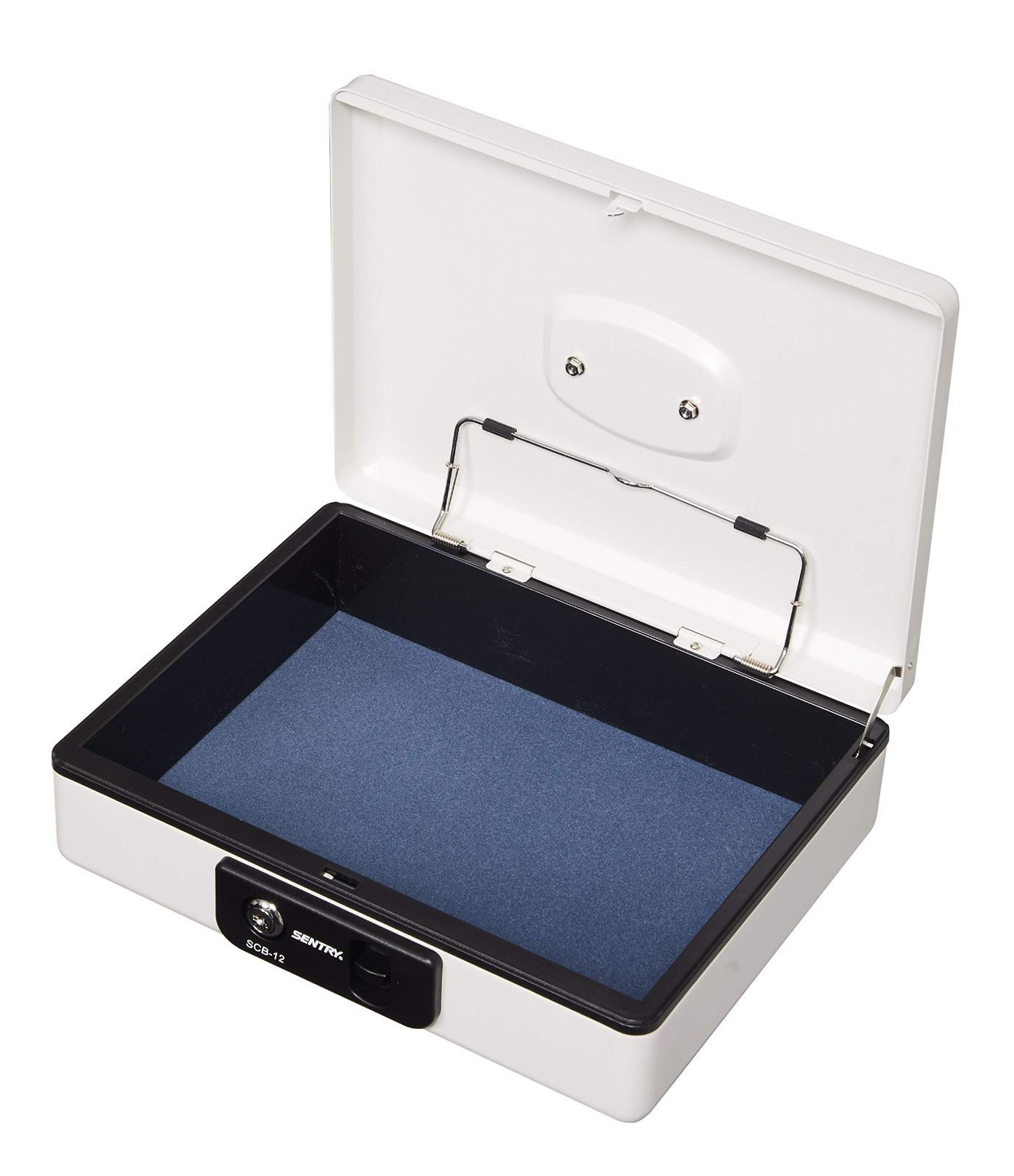 新着商品】B5 鍵付き キーロック 収納ボックス コインケース キャッシュボックス 小型 売れ筋 ワンタッチオープン 手提げ金庫 ライトグレー 金庫  (セントリー) SCB-12 SENTRY