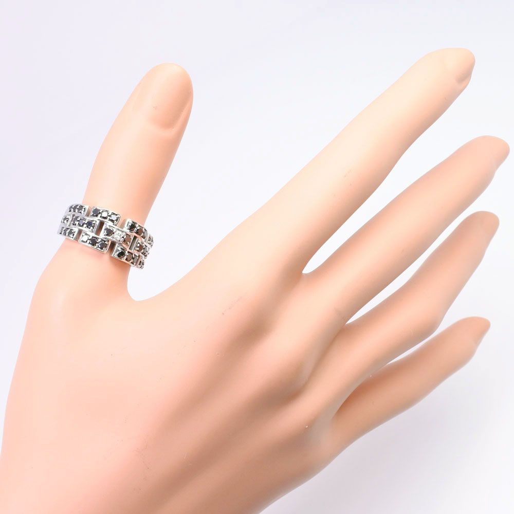 K18ホワイトゴールド×ブラックダイヤモンド 15号 1.00 ユニセックス リ - メルカリShops