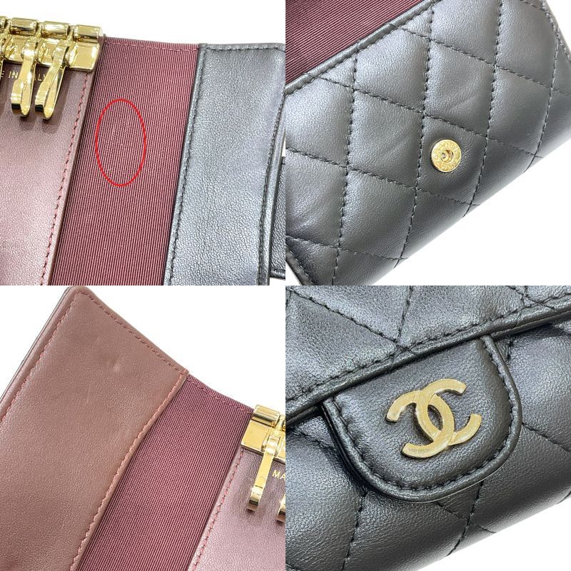 CHANEL シャネル　キーケース　マトラッセ　ラムスキン　シルバー金具 CHANEL シャネル キーケース マトラッセ ラムスキン シルバー