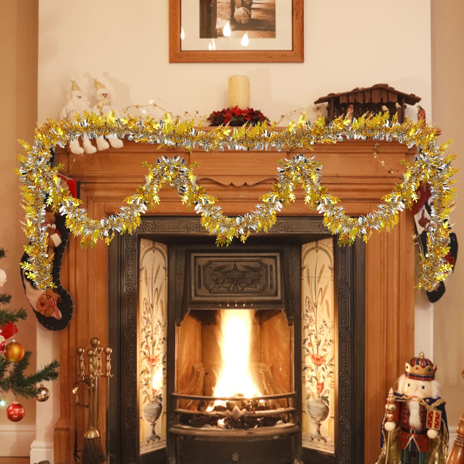 クリスマス 松 ガーランド | リアルなクリスマスグリーンラタンガーランド | ホリデーリース 壁 ドア 暖炉の飾り テーブルツリー クリスマス 松  ガーランド, クリスマス用暖炉飾り人工松リース, リアルなリース装飾 玄関 屋内屋外用 ホリデーパーティー ウェディ ... 人工 ... クリスマス 松 ガーランド | リアルなクリスマスグリーンラタンガーランド | ホリデーリース 壁 ドア 暖炉の飾り テーブルツリー