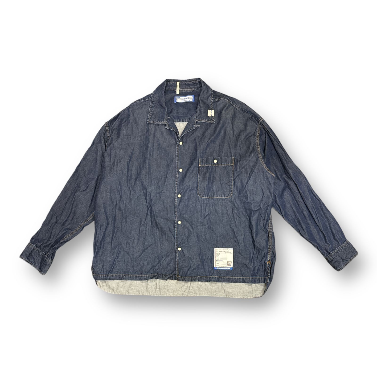 定価28600円 Maison MIHARA YASUHIRO in・stru(men-tal). Tencel Denim Shirt  テンセルデニムシャツ オープンカラーシャツ インストルメンタル メゾンミハラヤスヒロ I10SH011 48 62575A - メルカリ