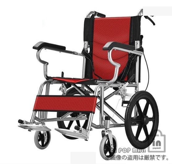 車椅子 軽量 コンパクト 介助用 ブラック レッド 車いす