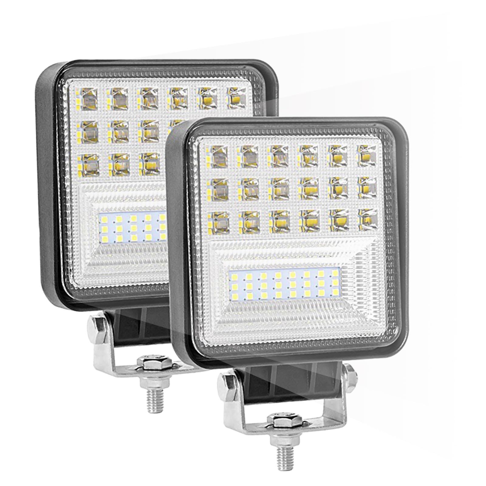 nowtaba LEDライト 126W 12V 24V ワークライト 懐中電 作業灯 投光器 フォグランプ ランタン 作業用ライト 防水 防塵 2個 [2個]