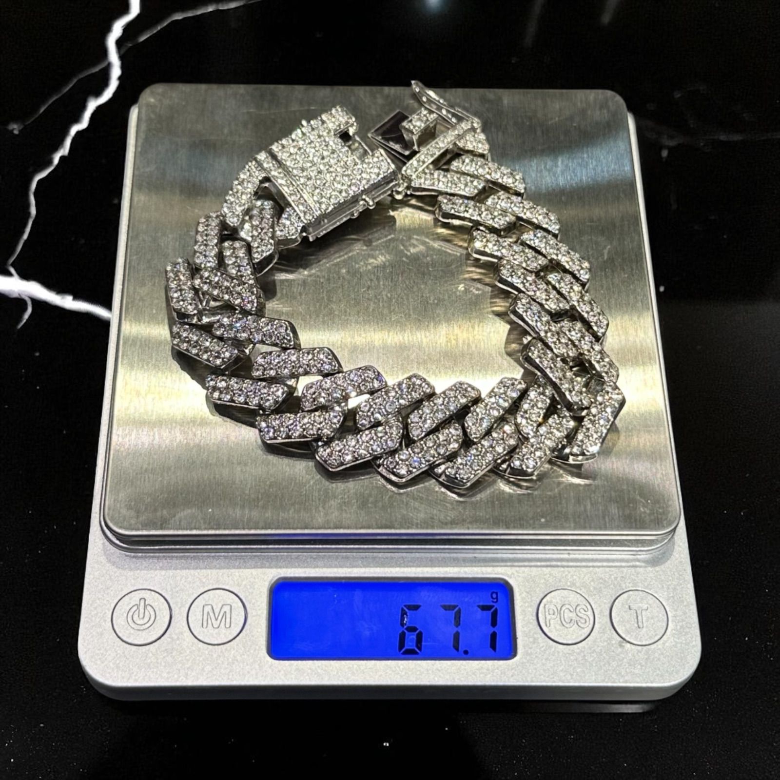 送料無料 菱形 喜平ブレスレット 20cm 幅20mm シルバー