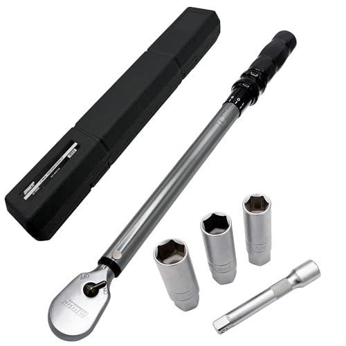 20~200Nm 差込角12.7mm(1/2＂)セット PWT トルクレンチ 自動車 タイヤ交換 トルクレンチセット 12.7mm (1/2インチ) 90枚ギア ホイールナット用ディープソケット付 20-200Nm 台湾製