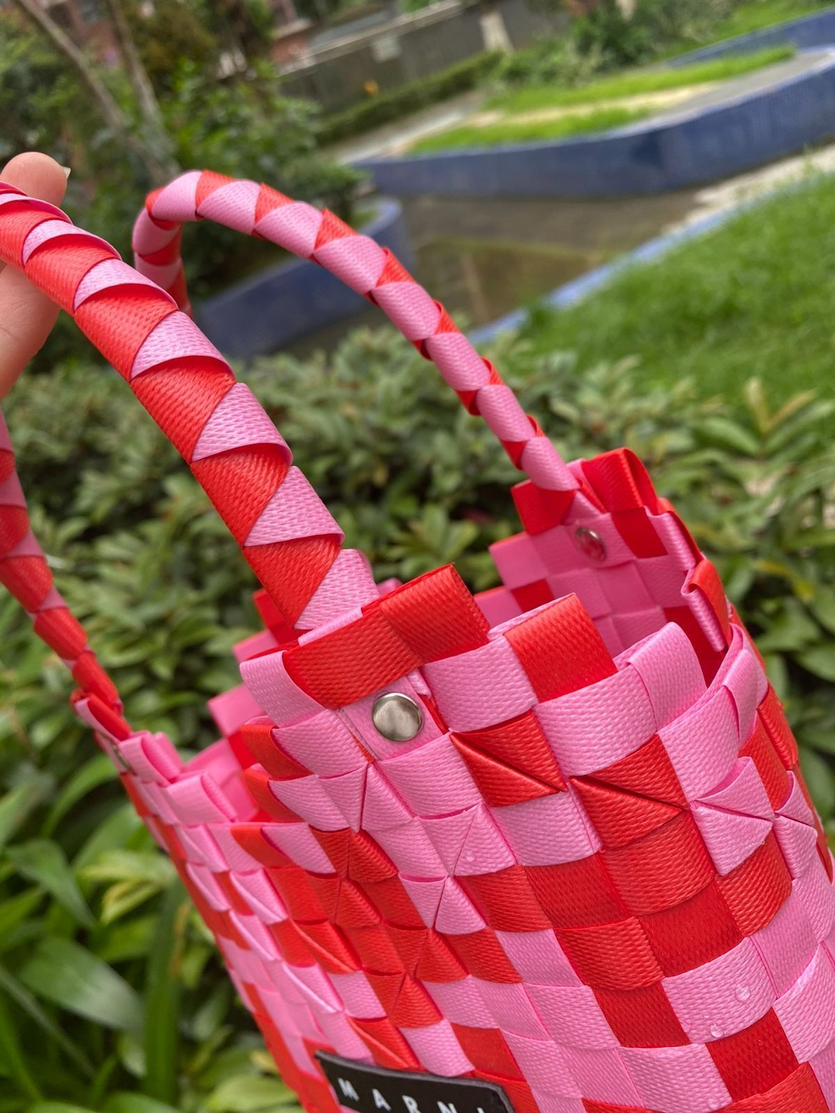 新品 MARNI マルニ ハート カゴバッグマーケット ラブバスケット  