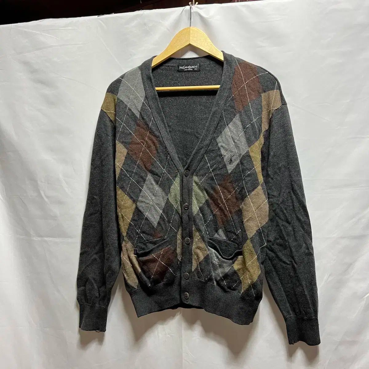 Yves Saint Laurent チェック柄カーディガン SAINT LAURENT チェック柄カーディガン