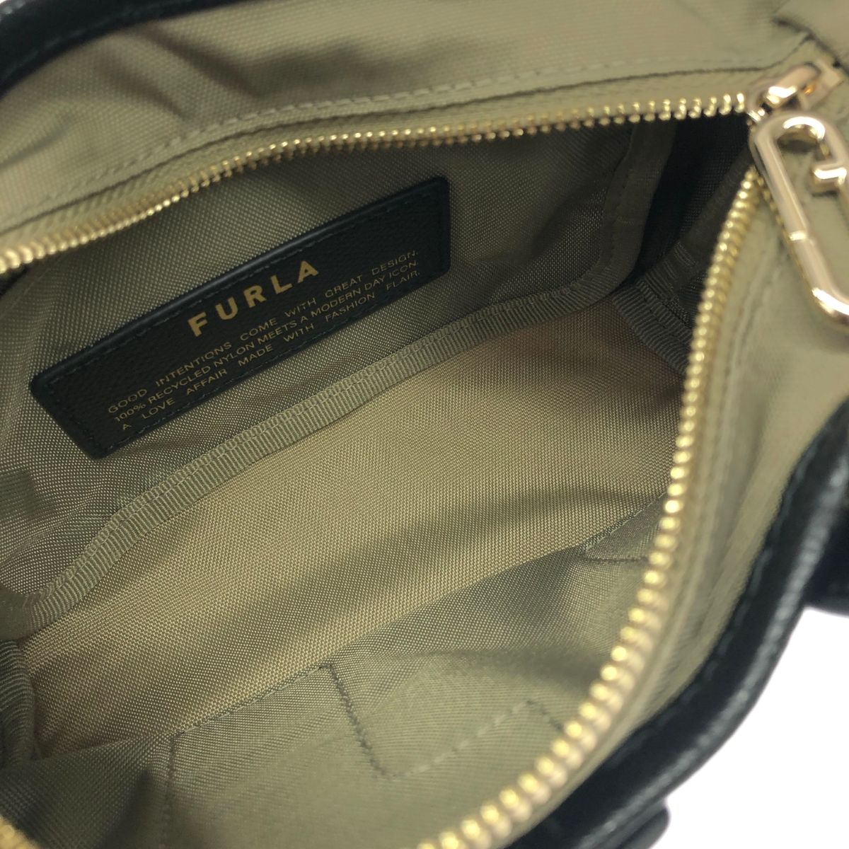 FURLA フルラ ミニ2WAYバッグ/PIUMA  レザー×ナイロン WE00619   ブラック レディース / 240001158666 FURLA フルラ ミニ2WAYバッグ/PIUMA レザー×ナイロン WE00619 ブラック