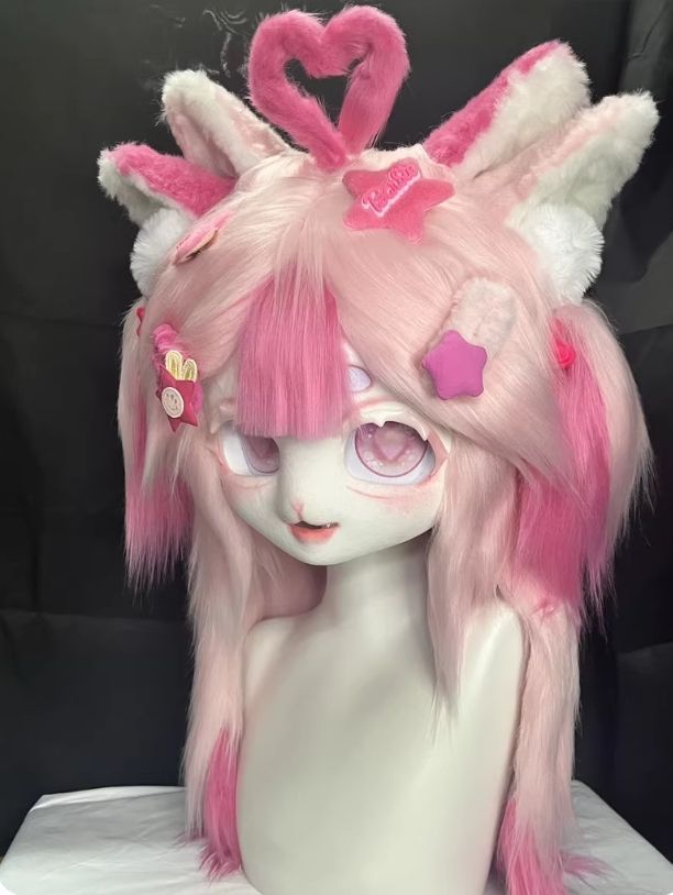 着ぐるみヘッド ウサギ耳 兎面 全頭ヘッド ケモノ マスク コスプレ 着ぐるみヘッド ウサギ耳 黒と白 兎面 全頭ヘッド ケモノ マスク
