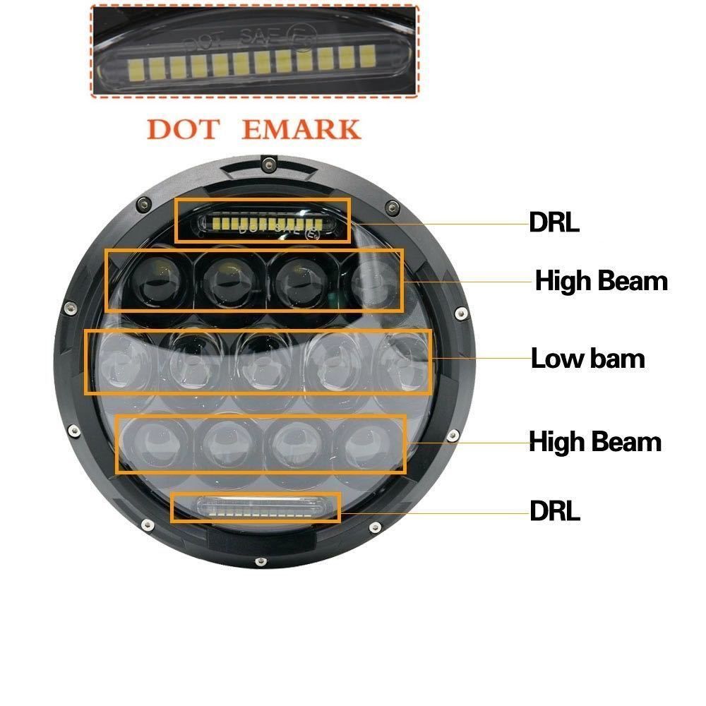 【新型ジムニーより注目】　SJ30 JA11 ジムニーに最適　専用キャンバス付き　７インチ　ファイバーLEDイカリング 　フルLEDヘッドライト 安心の左右セット SJ30 JA11 ジムニーに最適 専用キャンバス付き 丸