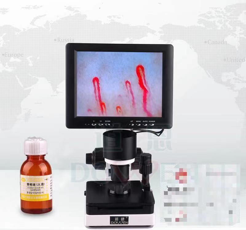観察 涼し 血流スコープ◇毛細血管 顕微鏡 880+600倍+8インチ