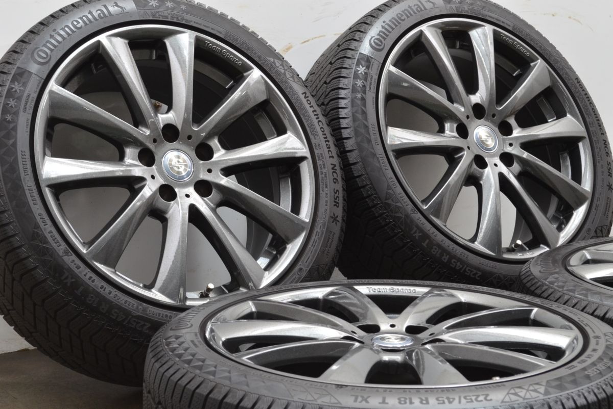 バリ溝 チームスパルコ 18in 8J 30 PCD112 コンチネンタル ノースコンタクト NC6 225 45R18 BMW G20 G21 3シリーズ スタッドレス