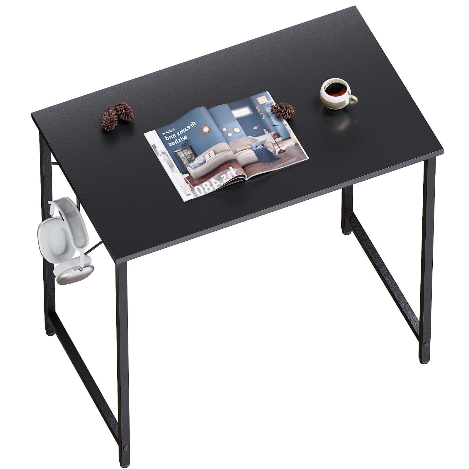 【人気商品】幅60cm×奥行30cm PAMRAY ミニデスク 小さい机 pcデスク 勉強机 コンパクトデスク パソコンデスク 学習机 つくえ ブラック
