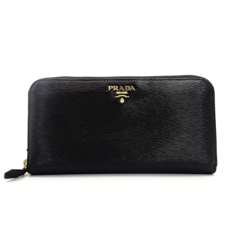 プラダ PRADA 長財布 サフィアーノ ブラック レザー 黒 財布 7-8-055