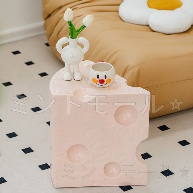 サイドテーブル おしゃれ 北欧 チーズチーズ テーブル ベッドサイドテーブル PVC製 トレーテーブル 簡易テーブル 小型 ミニテーブル