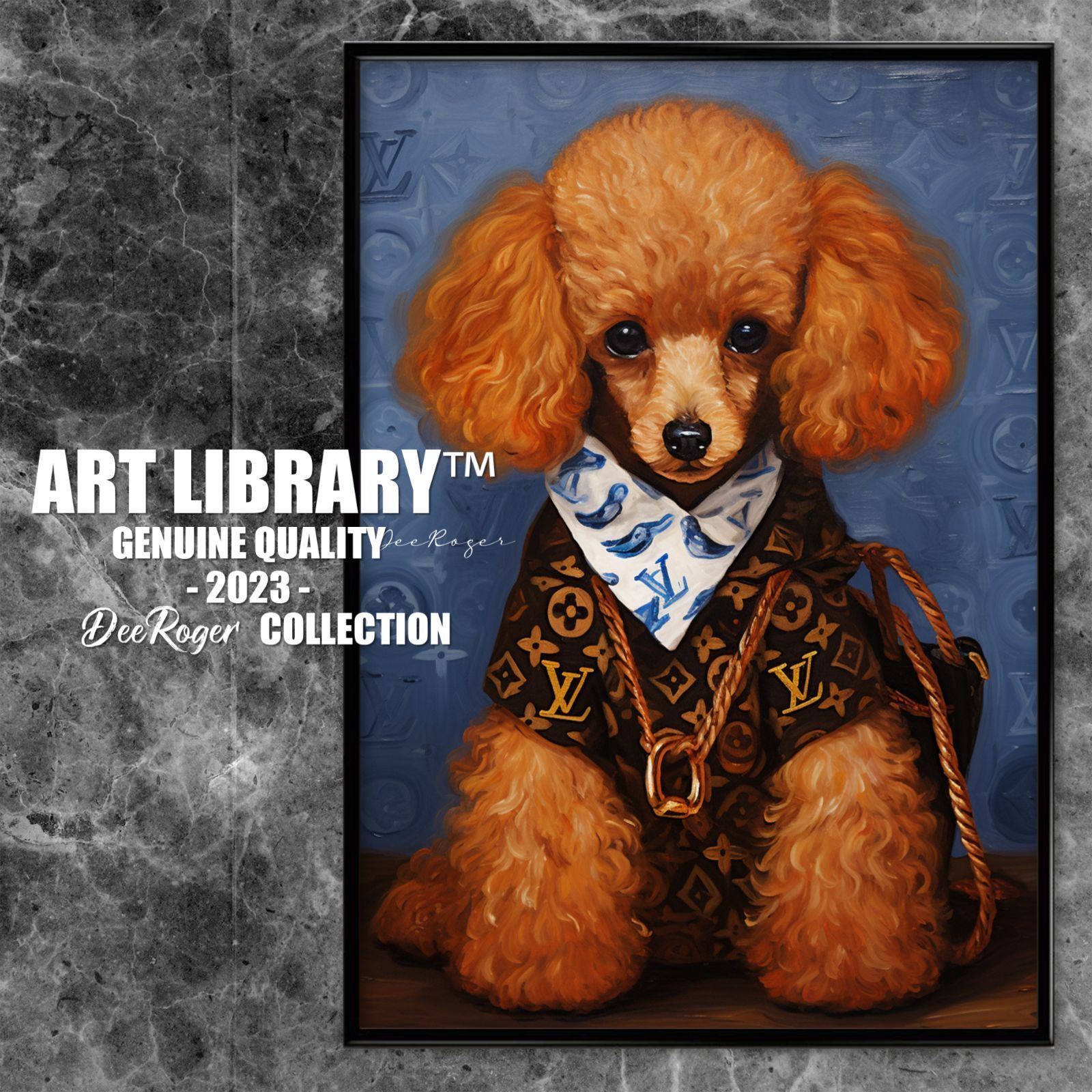Louis Vuitton Dog Art 額付き ドッグ アートポスター 犬 推しの