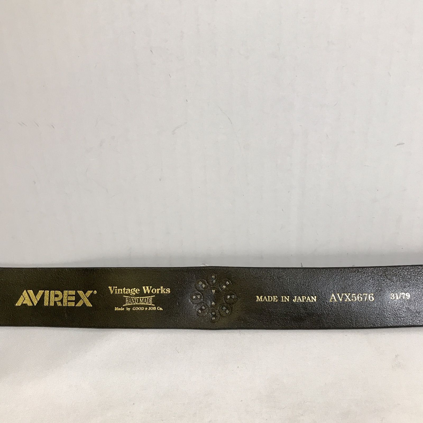 AVIREX Vintage Works レザーベルト ブラック 31/79