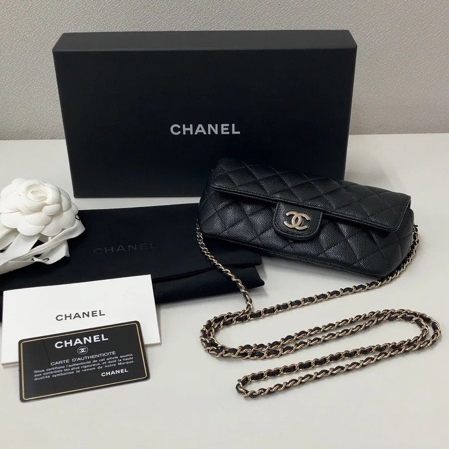 美品】CHANELマトラッセ キャビアスキン チェーンショルダー