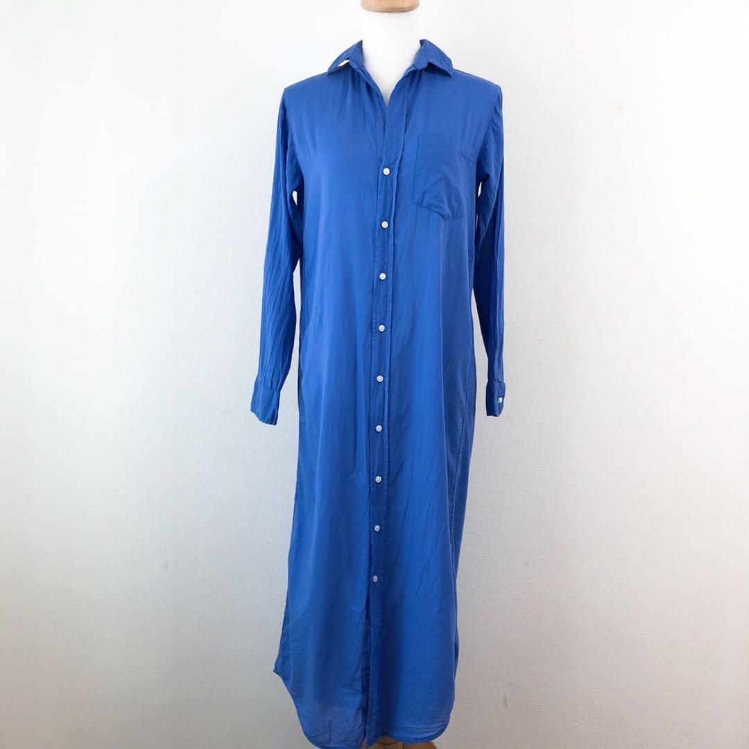Frank-Eileen フランクアンドアイリーン ロングワンピース シャツ 青