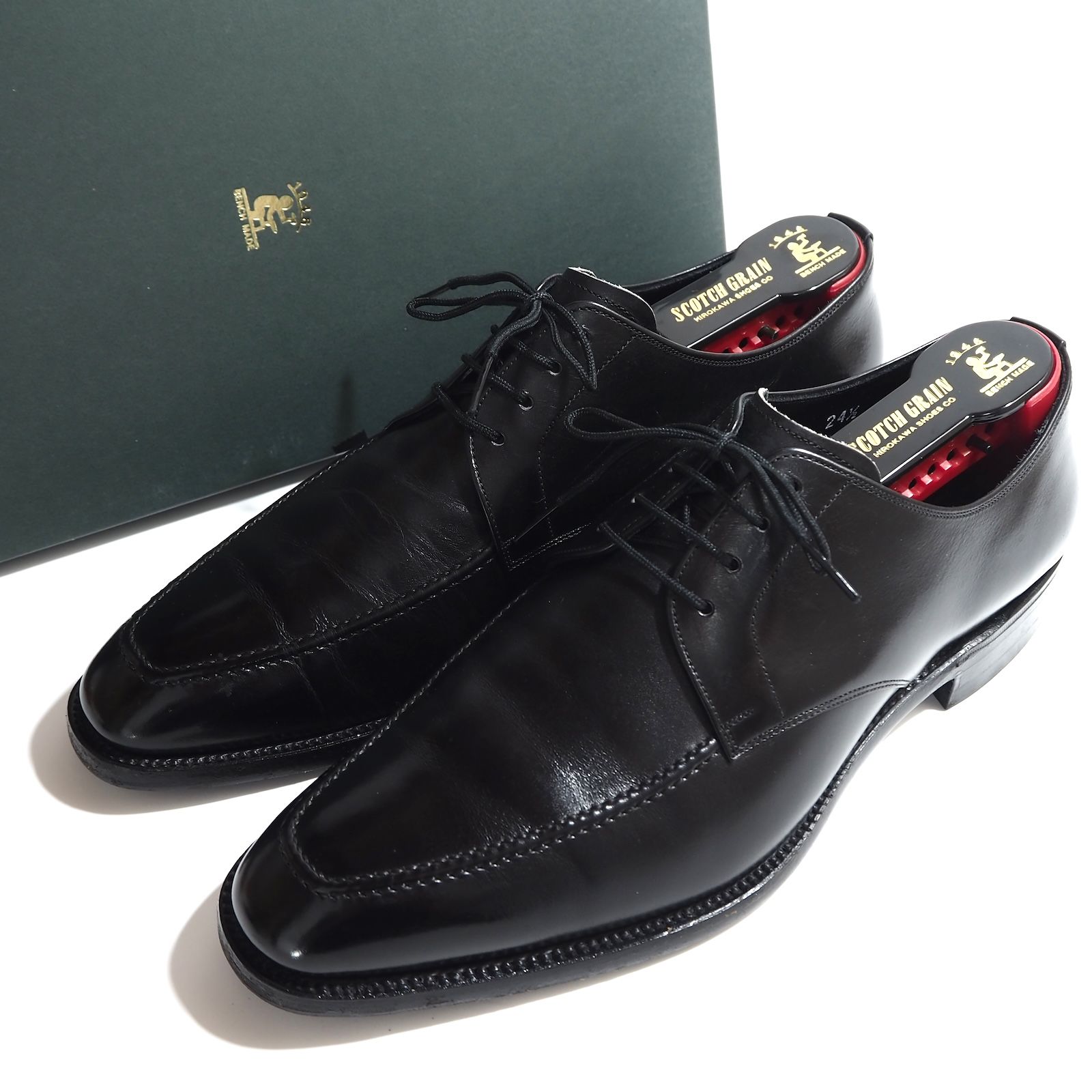 スコッチグレイン SCOTCH GRAIN レザー 伊勢丹別注モデル ヨーロピアンボックスカーフ グッドイヤーウェルト Uチップ レザー シューズ 24.5 ブラック メンズ 5-ZE133