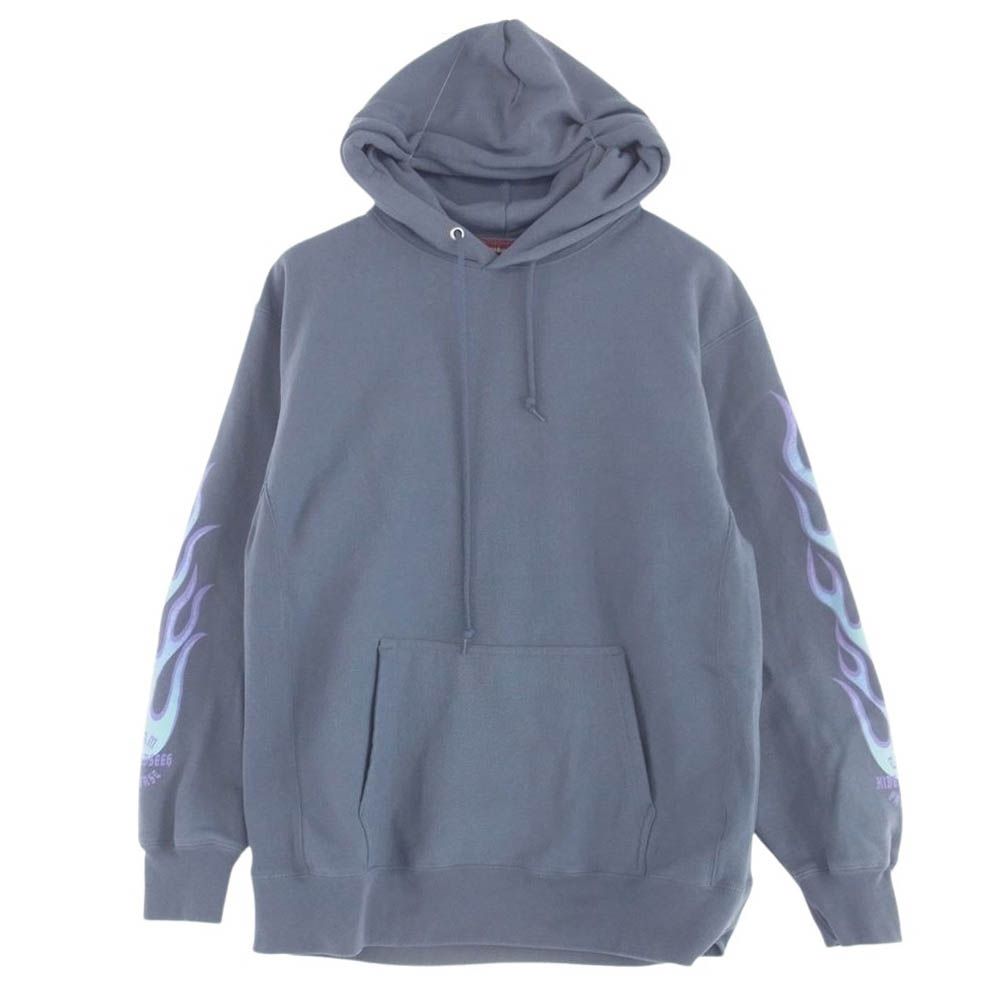 HideandSeek ハイドアンドシーク HC-090622 FLAME HOODED SWEAT SHIRT  フレイム フーデッド スウェット ロゴ バックプリント スウェット プルオーバー パーカー XL【中古】