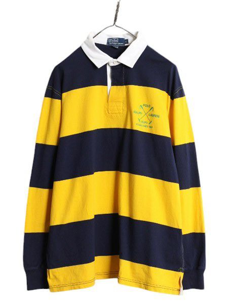 希少】POLO RALPH LAUREN＊ワイドボーダー＊ラガーシャツ＊XL