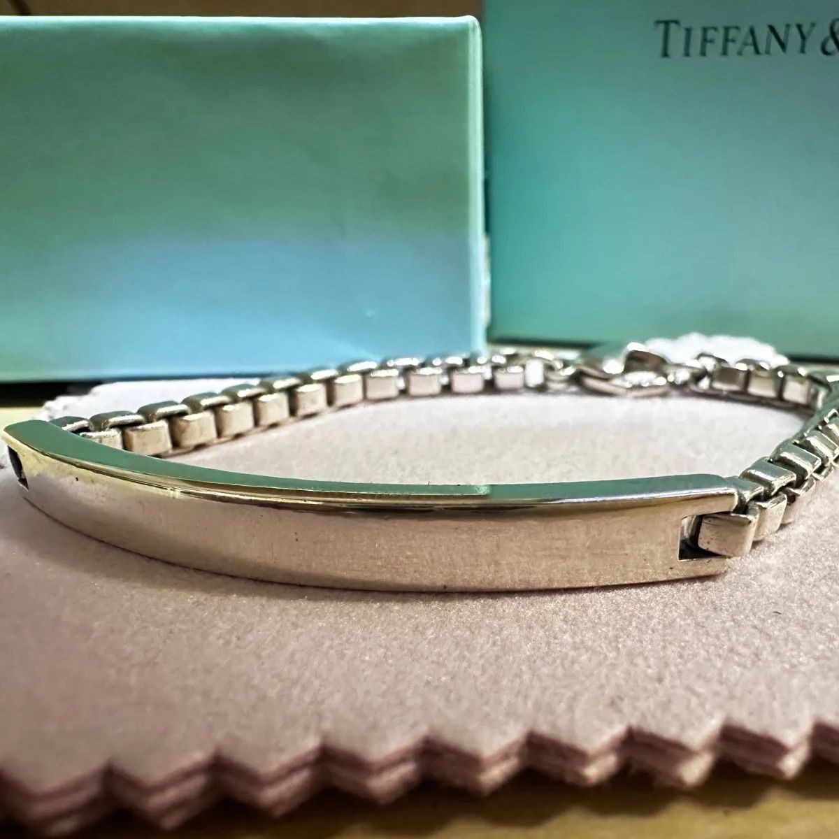 Tiffany SV925 ベネチアン ID ブレスレット17cm TIFFANY&Co. ティファニー ベネチアン リンクIDブレスレット