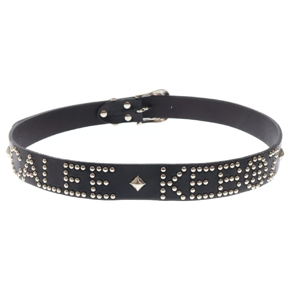CALEE キャリー ×KEBOZ STUDS LEATHER BELT ケボズ スタッズロゴ レザーベルト ブラック/シルバー KBZSS24OT175 CALEE (キャリー) ×KEBOZ STUDS LEATHER BELT ケボズ スタッズロゴ