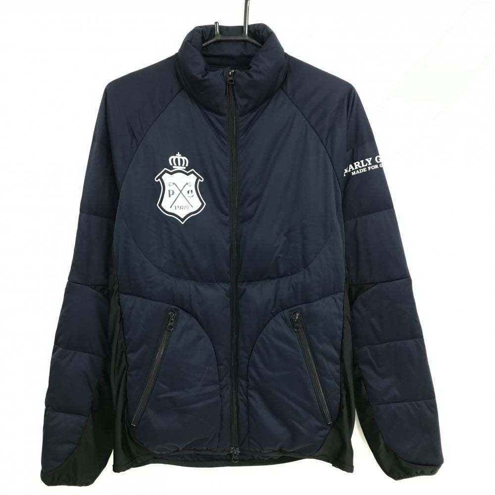 パーリーゲイツ ダウンジャケット ネイビー×黒 一部切替 ダブルジップ メンズ 5 L ゴルフウェア PEARLY GATES