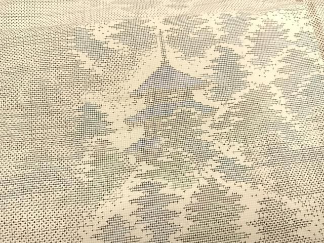 平和屋着物○本場大島紬 9マルキ 樹林風景文 正絹 逸品 BAAT6693hv