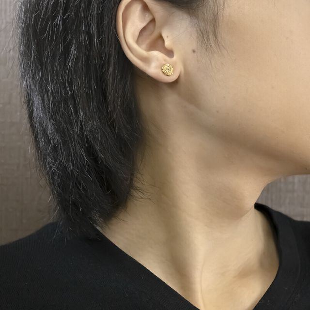 ガーネット イエロー ゴールド K18 18k 18金 ドロップ 雫 ピアス