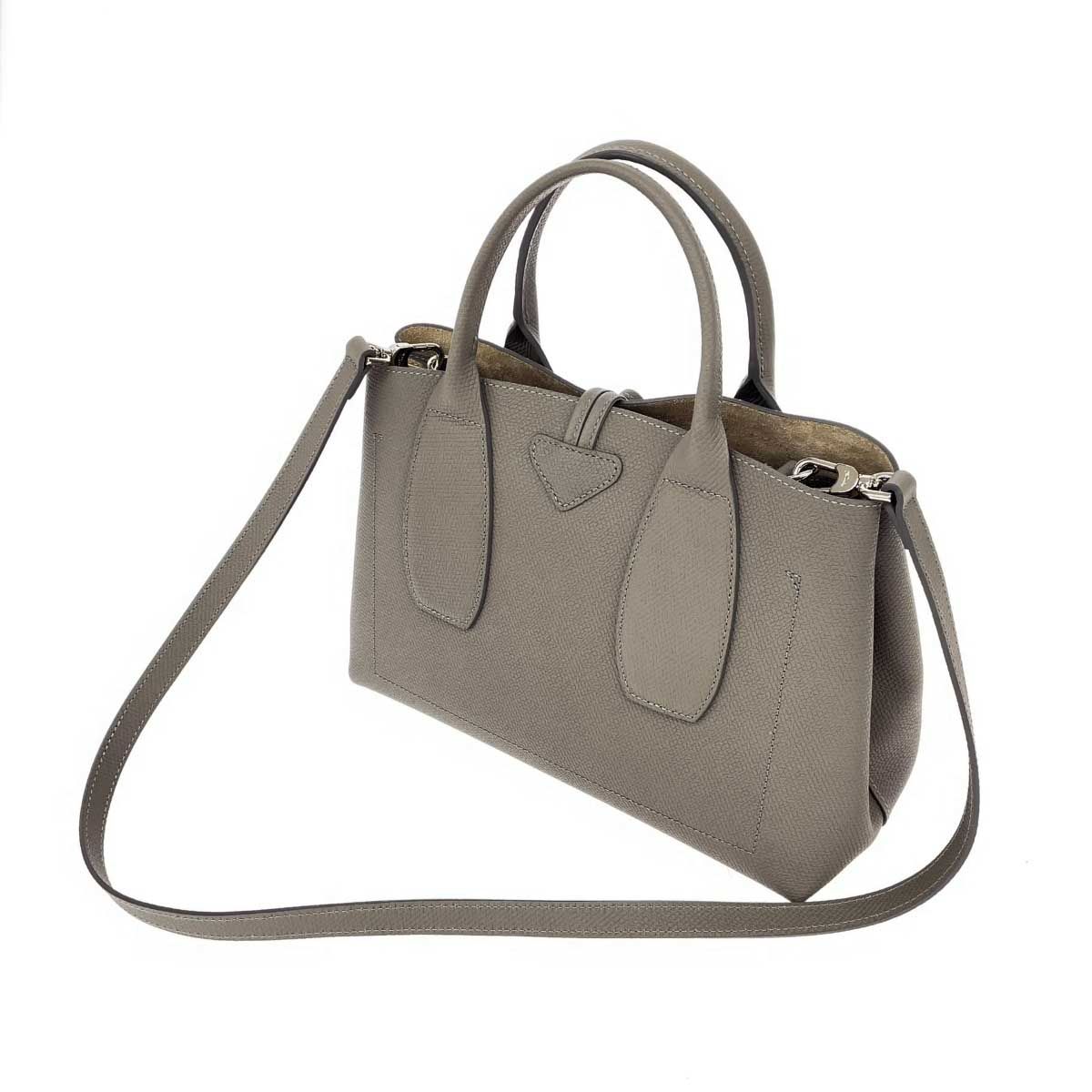 LONGCHAMP ロンシャン ロゾ 2WAYバッグ グレー レザー レディース 