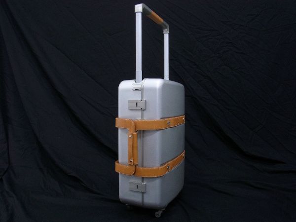 ■希少■HERMES エルメス オリオン アルミニウム×ヴァッシュハンター 4輪 キャリーバッグ スーツケース □O刻印 2011年 シルバー系 AQ4051