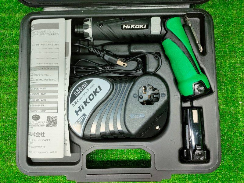 HiKOKI 旧日立工機 3.6V コードレスドライバードリル 充電式 1.5Ahリチウムイオン電池 急速充電器 予備電池 ケース付 DB3DL2 2LCSK