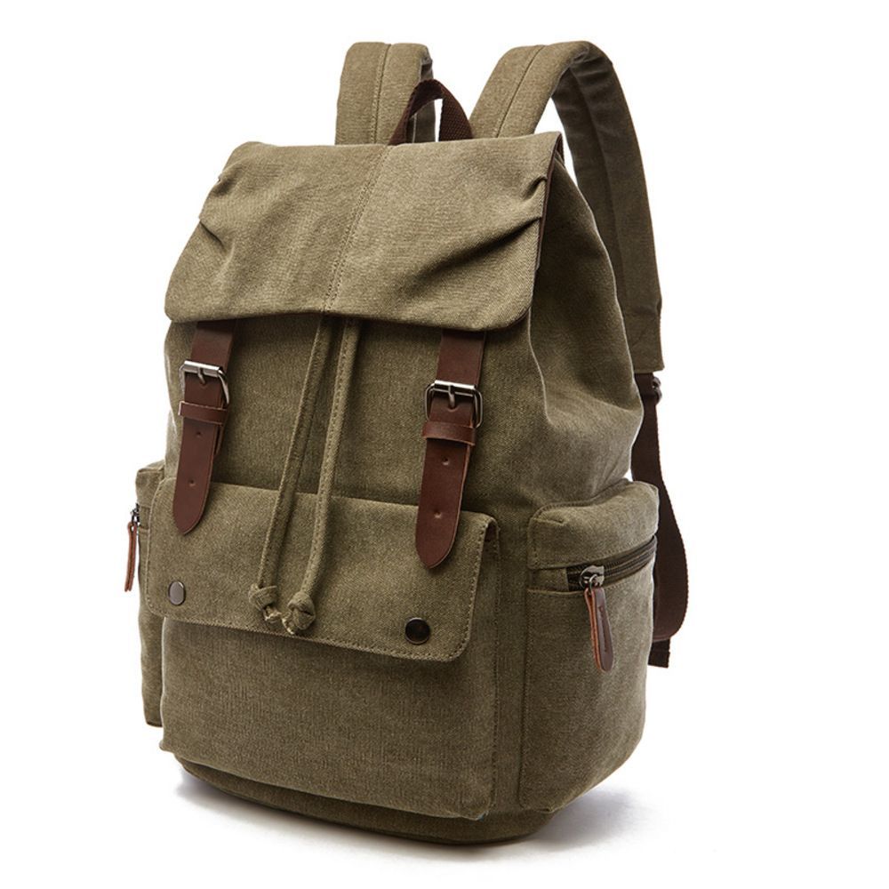 オリーブ  リュック 大容量 kbag24 リュック メンズ おしゃれ キャンバス リュックサック バックパック デイパック 通学 通勤 大容量 A4 PC キャンバスバッグ 帆布 丈夫 おしゃれ シンプル カジ