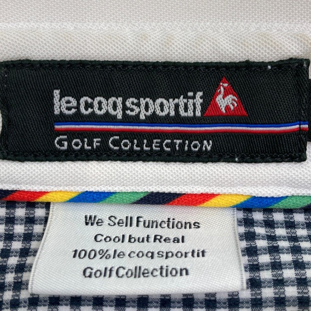 サイズ：M LECOQ GOLF ルコックゴルフ  半袖ポロシャツ 刺繍総柄 ホワイト系 [240101213412]# ゴルフウェア メンズ