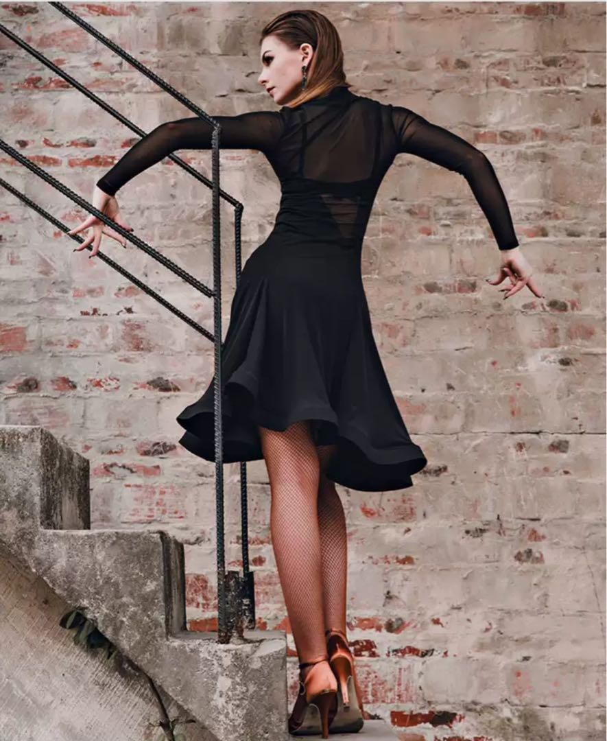 高貴な ♥ ノービス級競技会にも♪フリンジ付 ラテンドレス 練習着にも