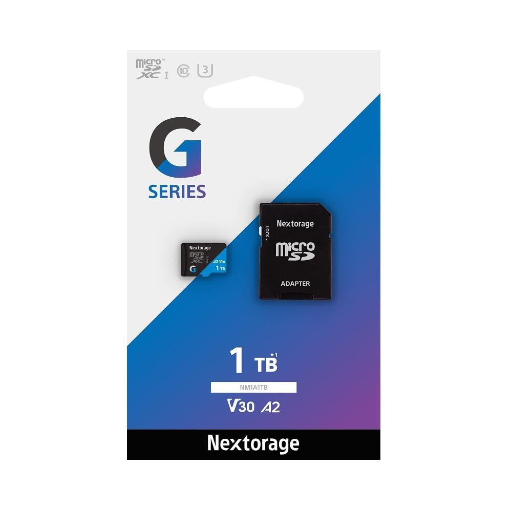 Nextorage ネクストレージ メーカー 1TB microSDXC UHS-I U3 V30 A2 メモリーカード Gシリーズ Switch スイッチ 動作検証済み SDアダプター付き ファイル復元ソフト付属 読み出し最大100MB|s 書き込