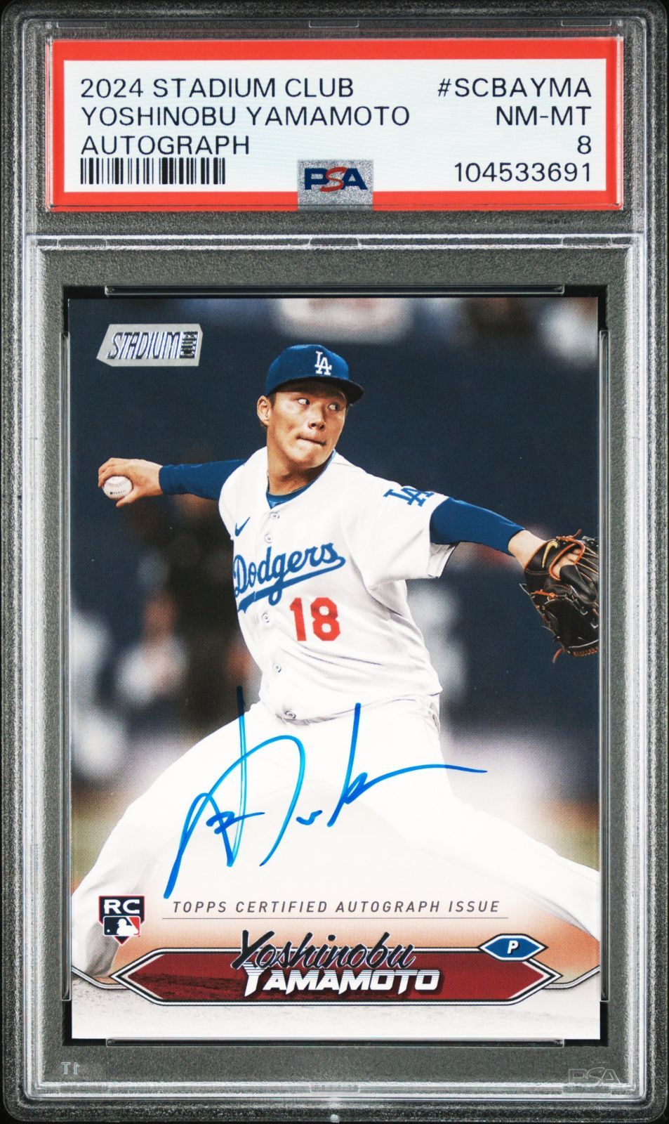 PSA鑑定済み 山本由伸 2025 Topps Stadium Club 直筆サイン ルーキーカード ドジャース 104533691