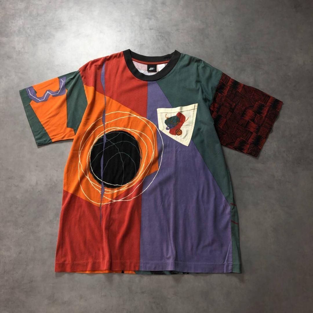 GQ1908◇NIKE : 90's JORDAN 総柄グラフィックデザインTシャツ◇L◇ナイキ マイケルジョーダン